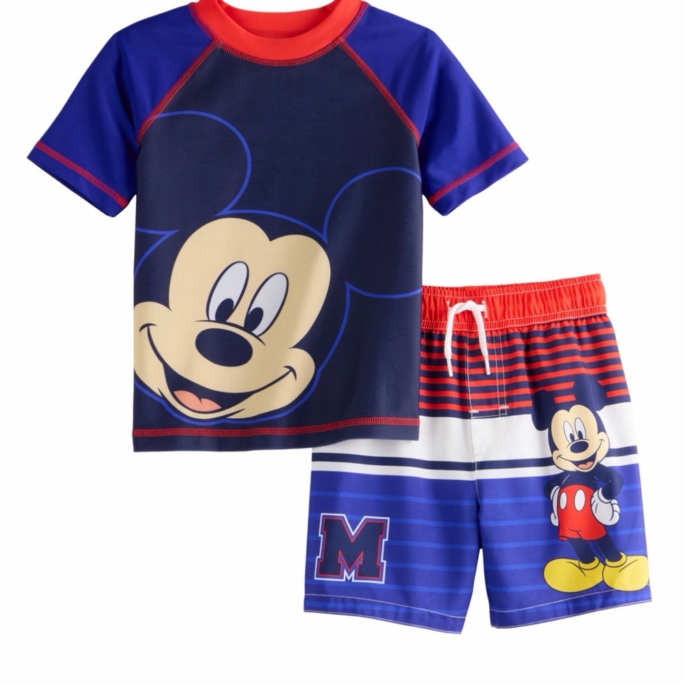 Disney Mickey Mouse Blue and Red Swim Set